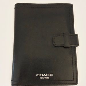 Sold - Coach Black Leather Passport Holder